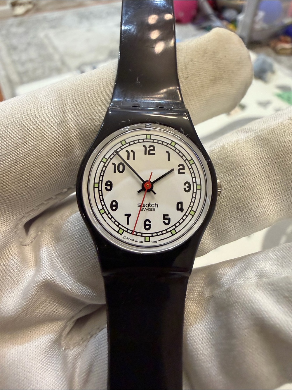 Vintage 1994 Swatch Impair LB135 Ladies Watch Black White Dial Full Set Case Man